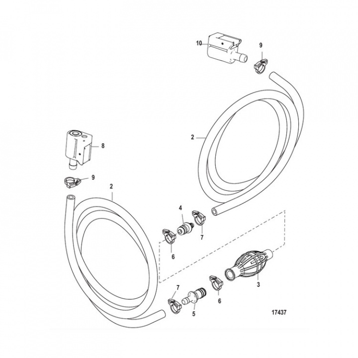 Bränsleslang Komplett Med Blåsa Och Bränslekopplingar 3.6 m