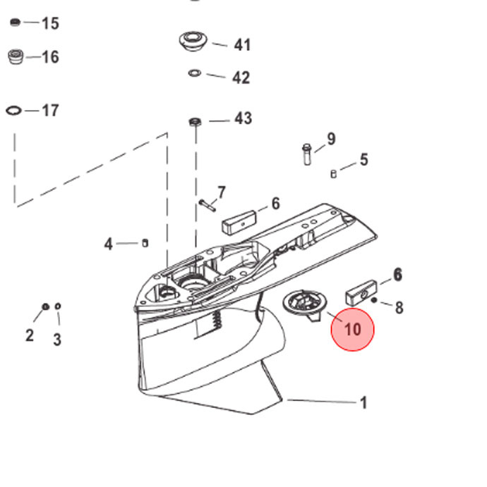 Trim Tab Anod För Växelhus Med Styrklack 80-115EFI (8M0091534)