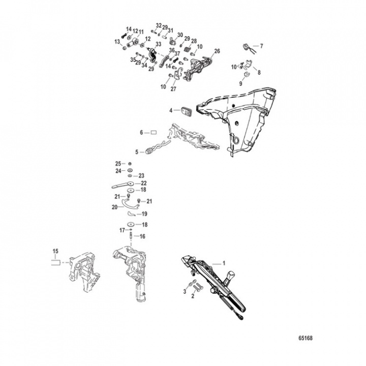 Konverteringssats Fjärreglage Till Rorkult F15-20 hk (8M0137854)
