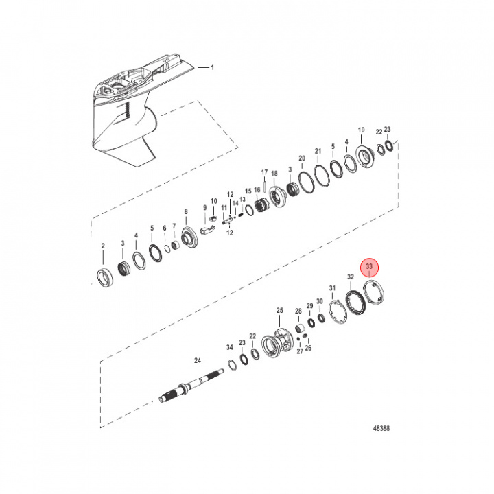 Distansring Mercury 75-150 hk CT (8M0187255)