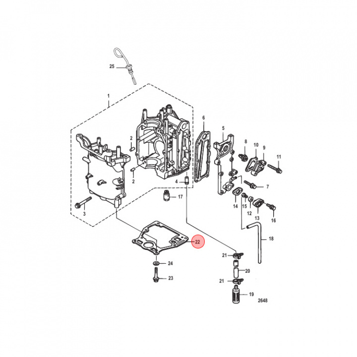 Packning Mercury/Mariner 8-9.9 hk (8M0229930)