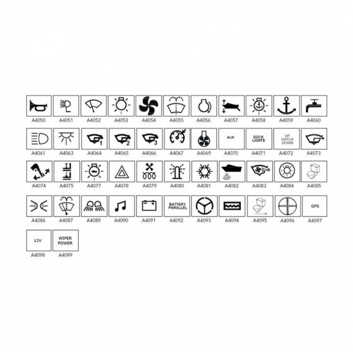 Svart Huv Contura II Med Olika Symboler