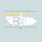 EX95 Exturn Singel Pod 24V Bogpropeller Utanpåliggande EX95 Exturn Singel Pod 24V Bogpropeller Utanpåliggande