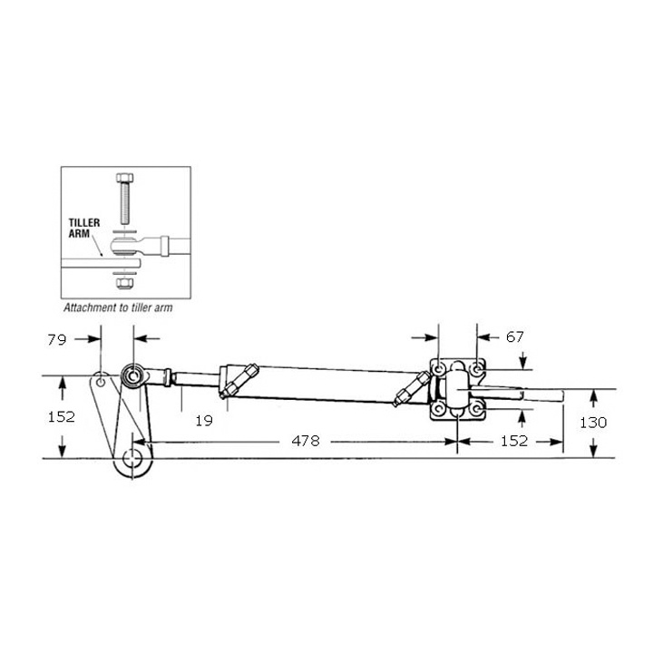 Baystar Inombordarcylinder / BA100-6.5ATM