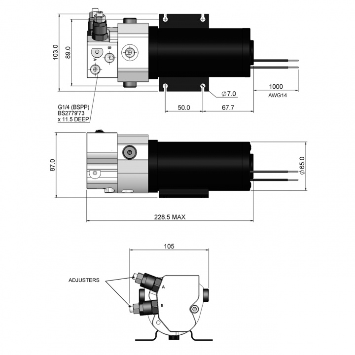 Hy-Pro Autopilotpump 12V Med Ventil