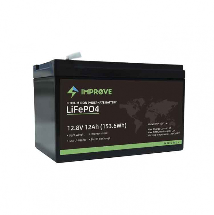 Lithiumbatteri 12V 12Ah (LiFePO4) BMS