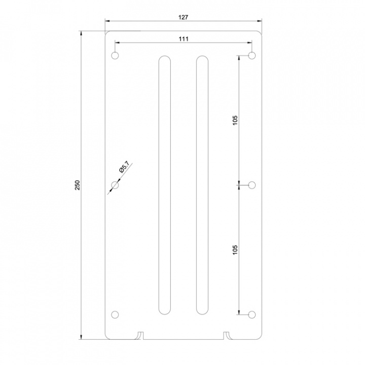 Givarfäste 250mm Grey