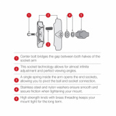 RAM Arm För 1'' B Gummikula Krom RAM Arm För 1'' B Gummikula Krom