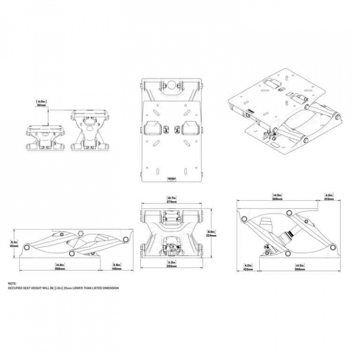 Dämpat Stolstativ S5-AL Svart Inklusive Pump