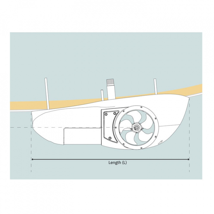 Bogpropeller SX35/140 Pod 12V 50 mm Utanpåliggande 