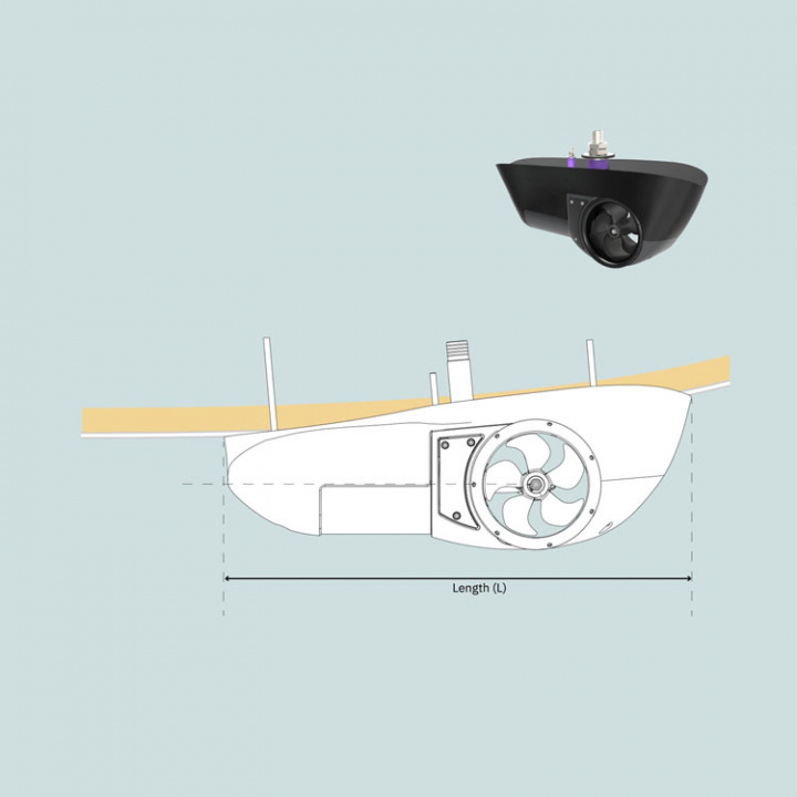 SX50 Pod 12V 50 mm Bogpropeller Utanpåliggande