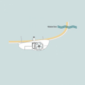 SX50 Pod 12V 50 mm Bogpropeller Utanpåliggande SX50 Pod 12V 50 mm Bogpropeller Utanpåliggande