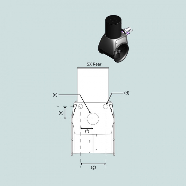 SX35/140 PRO 12V 50 mm PPC520 Bogpropeller Utanpåliggande