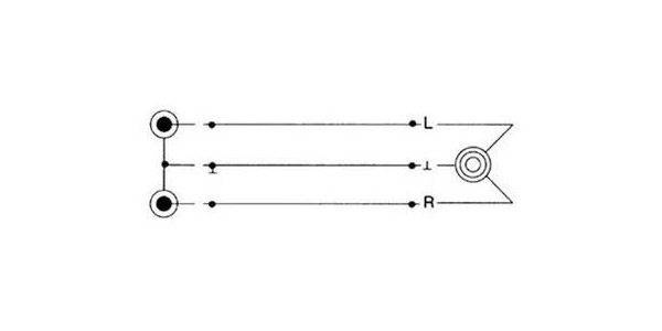 Kabel 10 cm (hona) 3.5 mm 2xRCA